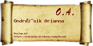 Ondrásik Arianna névjegykártya
